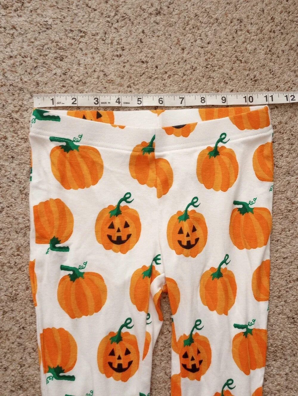 Halloween Pumpkin Jack-o'-lantern Pajamas Top And Bottoms Kids Size Medium 8